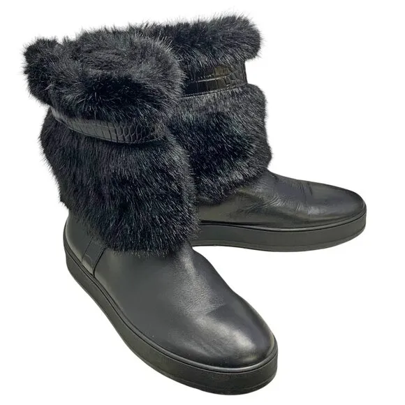 Aquatalia by Marvin K Kamila Leather‎ Faux Fur Waterproof Boots
