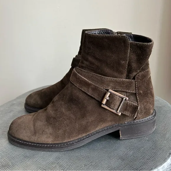 Aquatalia ~Chestnut Suede Bree Weatherproof Ankle Boots in size 7 1/2