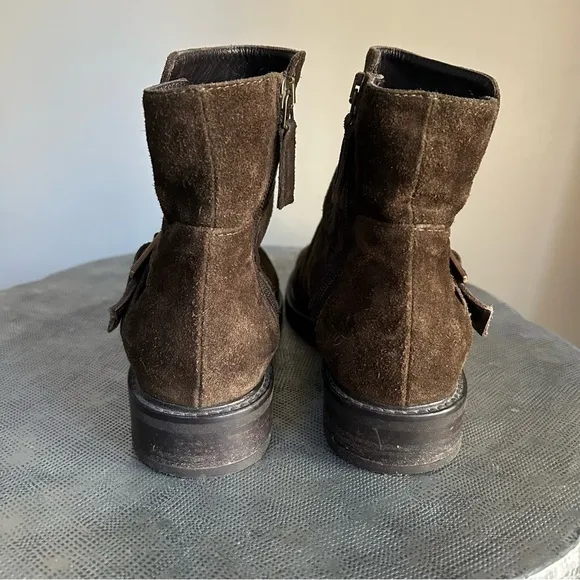 Aquatalia ~Chestnut Suede Bree Weatherproof Ankle Boots in size 7 1/2