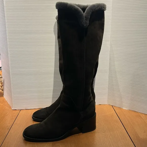 Aquatalia deep brown suede knee high boots. 9.5