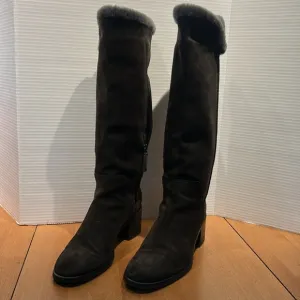 Aquatalia deep brown suede knee high boots. 9.5