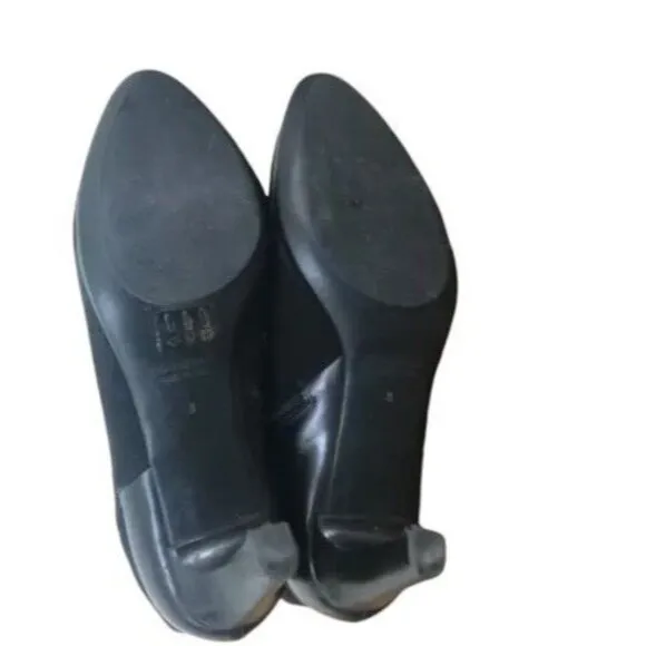 Aquatalia Deidra Booties Womens US 8 Black Suede Almond Toe Side Zip Ankle Boots