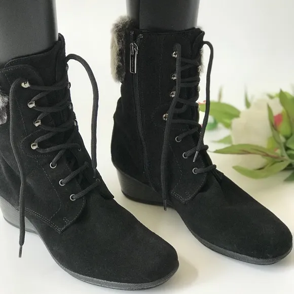 Aquatalia Faux Fur Suede Boots