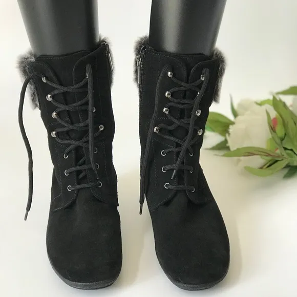 Aquatalia Faux Fur Suede Boots