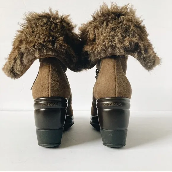 Aquatalia Faux Fur Wedge Boots