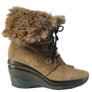 Aquatalia Faux Fur Wedge Boots