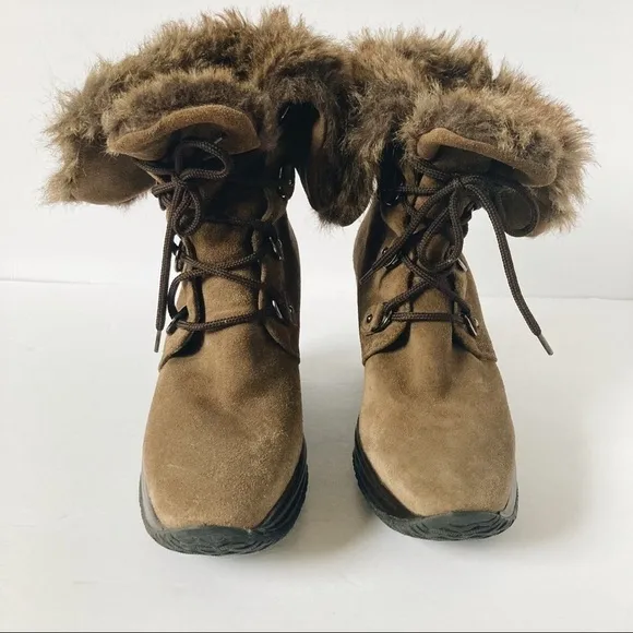 Aquatalia Faux Fur Wedge Boots