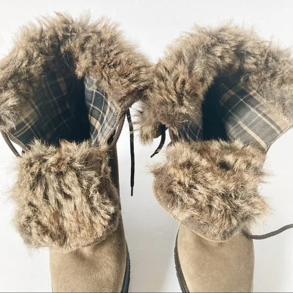 Aquatalia Faux Fur Wedge Boots
