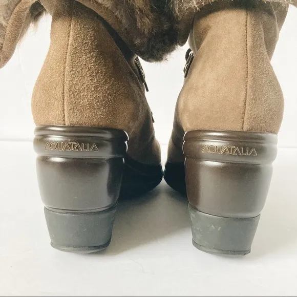 Aquatalia Faux Fur Wedge Boots