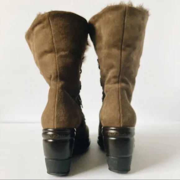 Aquatalia Faux Fur Wedge Boots