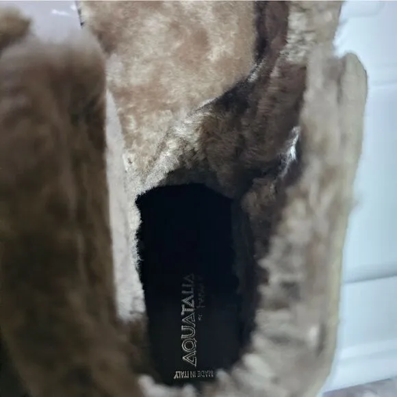AQUATALIA Jacinda Genuine Sheep Fur Lined Weatherproof Boots - Size 8