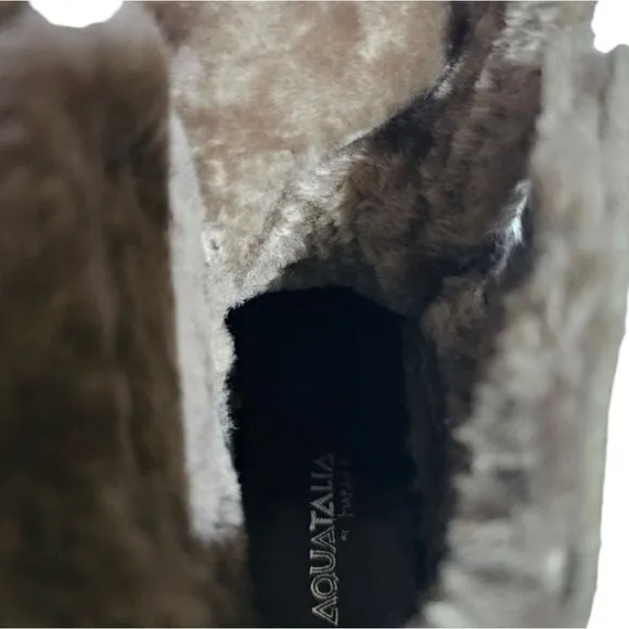 AQUATALIA Jacinda Genuine Sheep Fur Lined Weatherproof Boots - Size 8