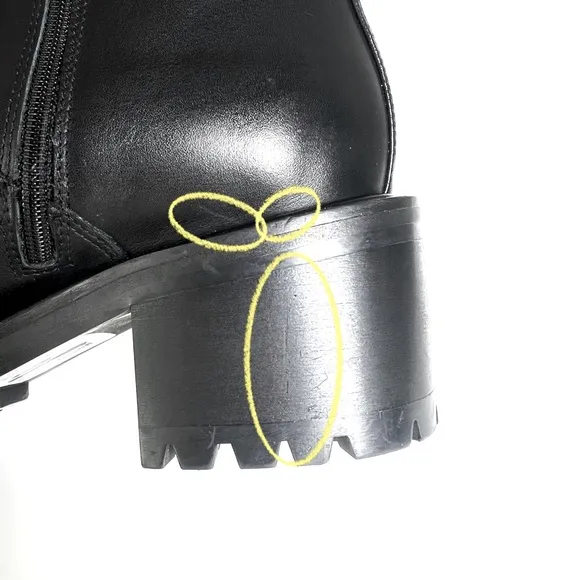 Aquatalia Sabine Black Leather Lace Up Boot Size 10