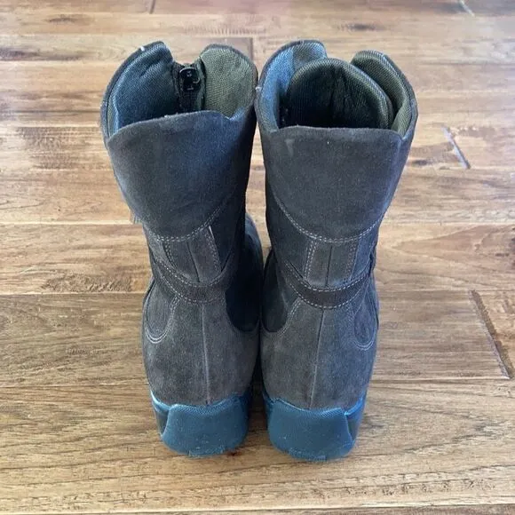 AQUATALIA Suede Brown Zip Up Heeled Boots Size 8