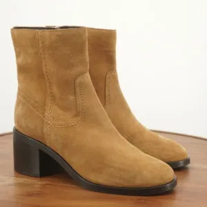 Aquatalia Tan Suede Ankle Boots, Size 8, New No Box