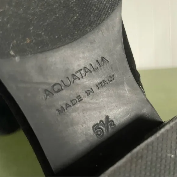 Aquatalia Waterproof Sock Top Boots in Black Suede *Italy*