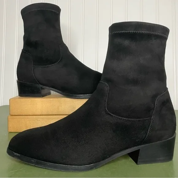 Aquatalia Waterproof Sock Top Boots in Black Suede *Italy*