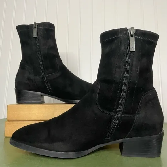 Aquatalia Waterproof Sock Top Boots in Black Suede *Italy*