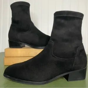 Aquatalia Waterproof Sock Top Boots in Black Suede *Italy*