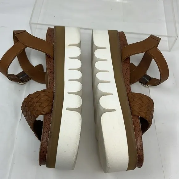 Ara Kopenhagen Sz 39 Platform Cognac Non slip Super Comfortable Sandals