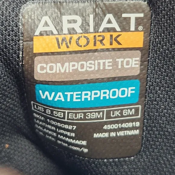 Ariat  Anthem Vent Tek™ Waterproof Boots Women Size 8.5 Brown Work 0050827