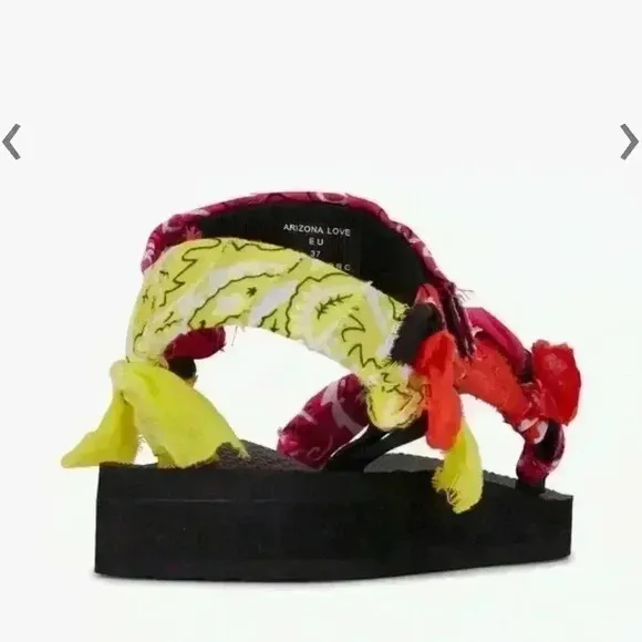ARIZONA LOVE Trekky Bandana Mixed Fushia Sandal ~ size 40 ~ NEW!!