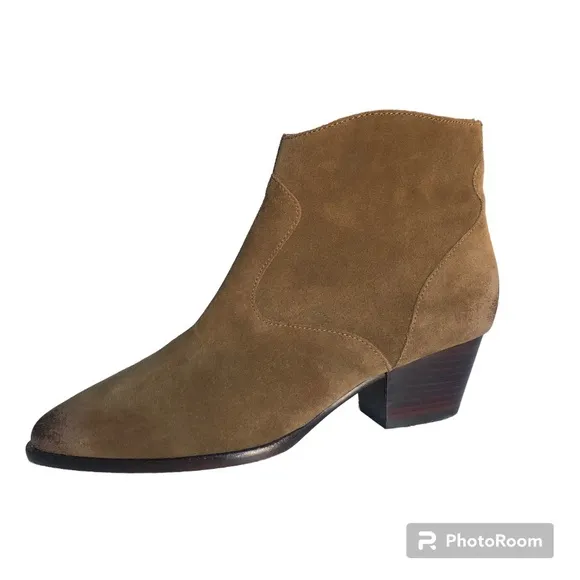 Ash Heidi Bis Brown Brushed Russet Pointed Toe Suede Ankle Boots Booties Women’s