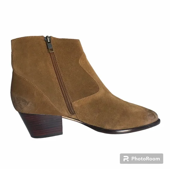 Ash Heidi Bis Brown Brushed Russet Pointed Toe Suede Ankle Boots Booties Women’s