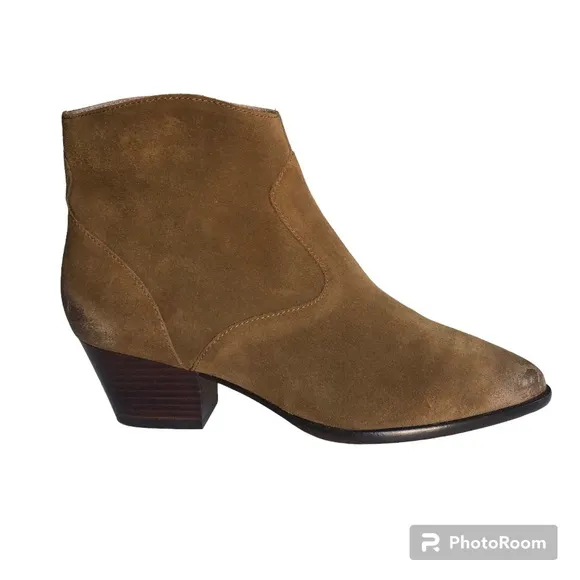 Ash Heidi Bis Brown Brushed Russet Pointed Toe Suede Ankle Boots Booties Women’s