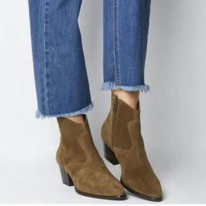 Ash Heidi Bis Brown Brushed Russet Pointed Toe Suede Ankle Boots Booties Women’s