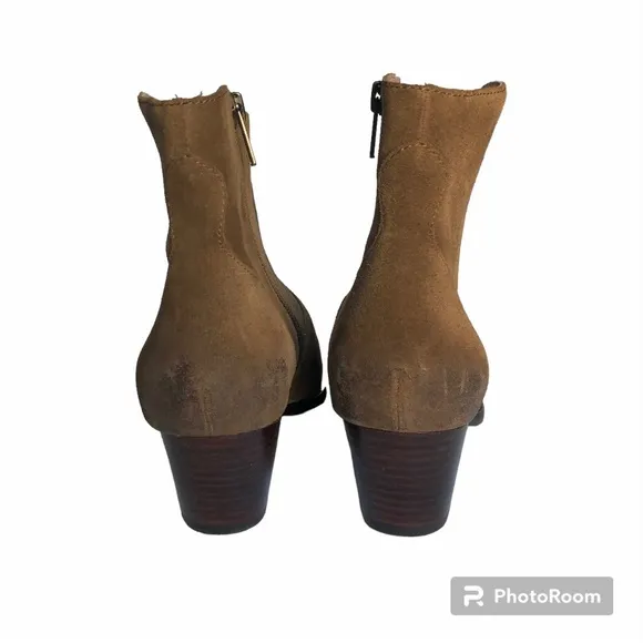 Ash Heidi Bis Brown Brushed Russet Pointed Toe Suede Ankle Boots Booties Women’s