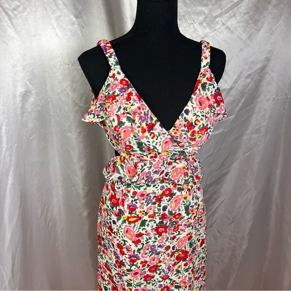 ASTR The Label Wildflower Floral Cutout Midi Dress XS – Sleeveless Open Back