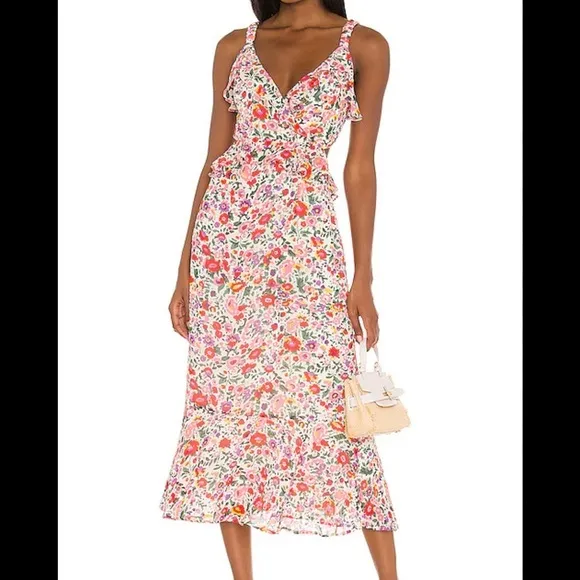 ASTR The Label Wildflower Floral Cutout Midi Dress XS – Sleeveless Open Back