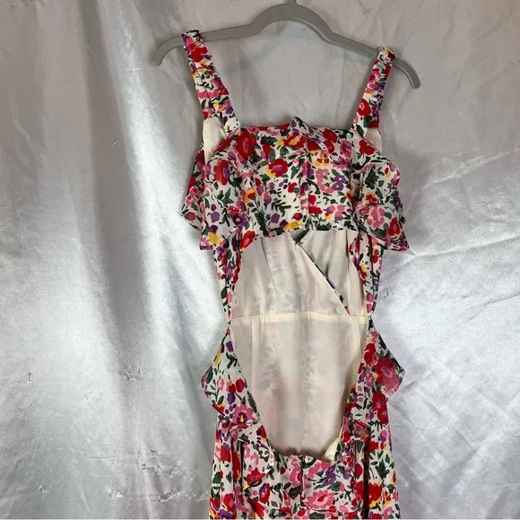ASTR The Label Wildflower Floral Cutout Midi Dress XS – Sleeveless Open Back