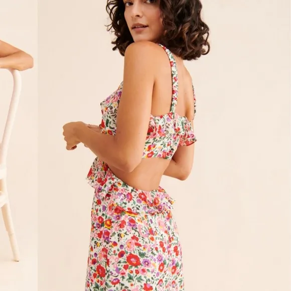 ASTR The Label Wildflower Floral Cutout Midi Dress XS – Sleeveless Open Back