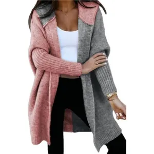 Astylish Women 2024 Open Front Long Sleeve Hooded Knit Cardigan Sweaters Color