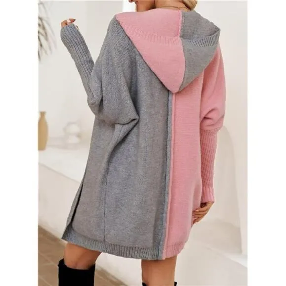 Astylish Women 2024 Open Front Long Sleeve Hooded Knit Cardigan Sweaters Color