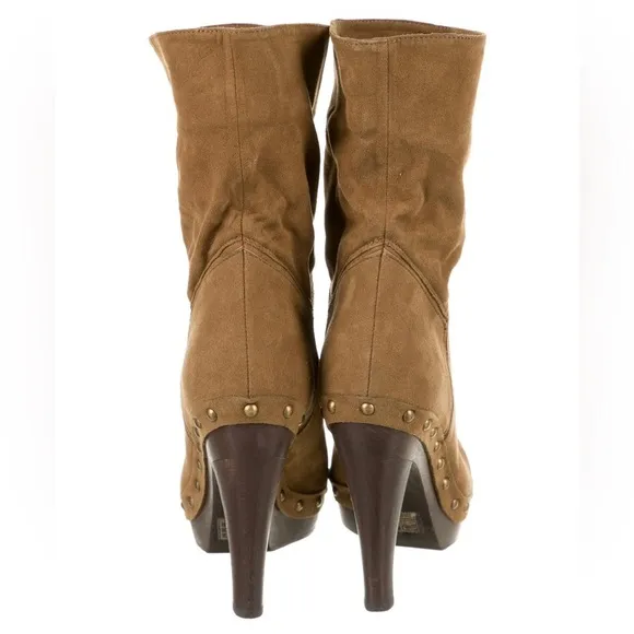 Authentic Stella McCartney Vegan Suede Studded Boots Sz 8