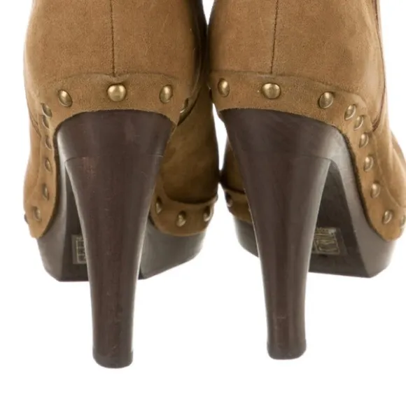 Authentic Stella McCartney Vegan Suede Studded Boots Sz 8