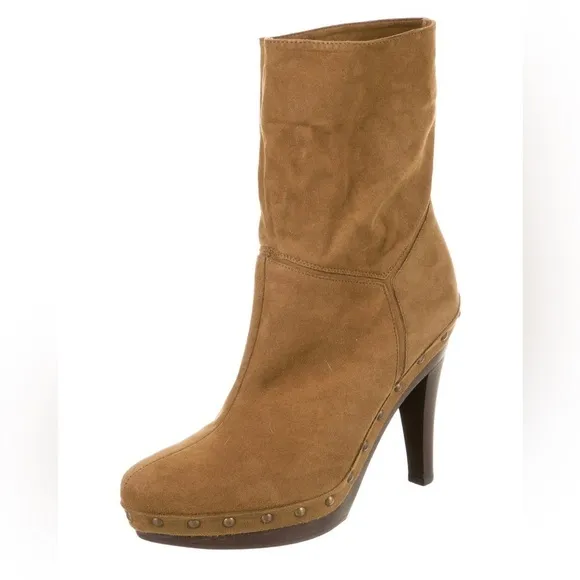 Authentic Stella McCartney Vegan Suede Studded Boots Sz 8