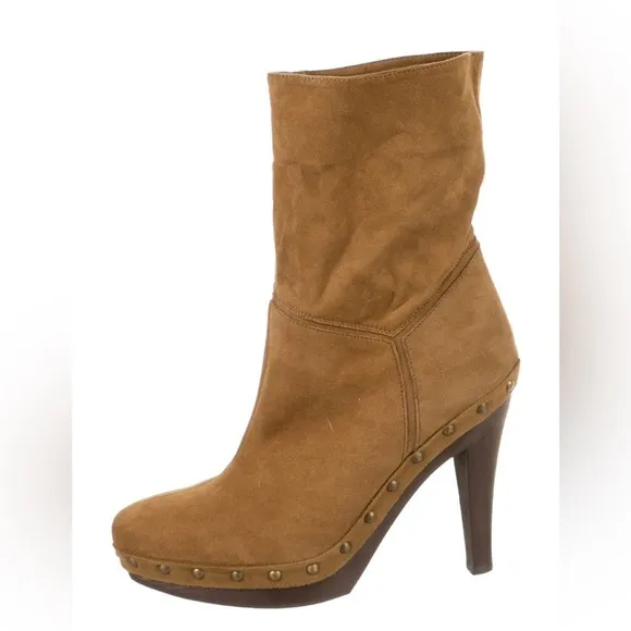 Authentic Stella McCartney Vegan Suede Studded Boots Sz 8