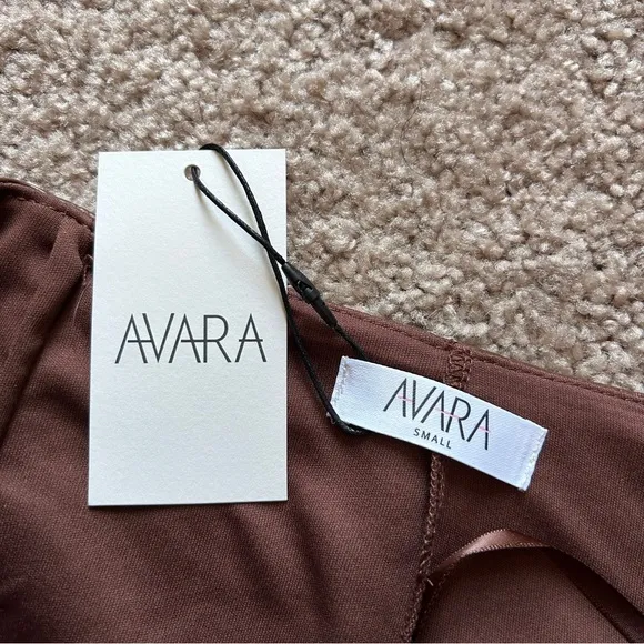 Avara Parker Chocolate Brown Faux Leather Floral Embossed Wrap Mini Skort NWT M