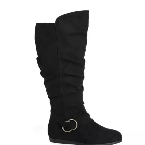 Avenue Sasha Tall Black Round Toe Faux-Suede Boots Women's Size 7
