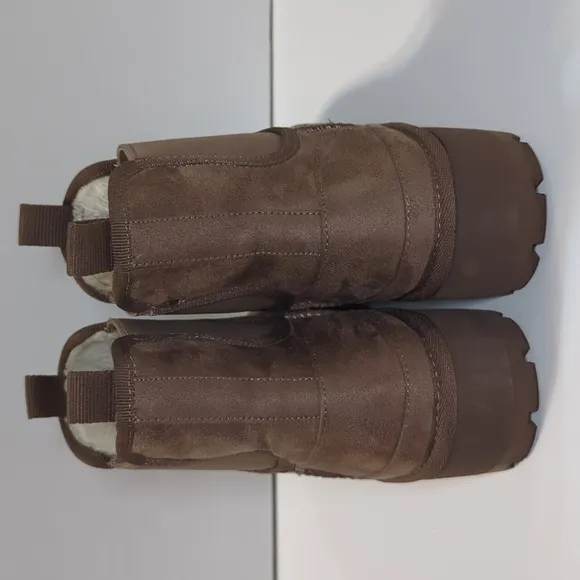 Bacia Slip On Fur Lined Faux Suede Ankle Platform Boots Size 9