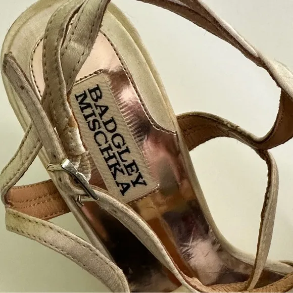 Badgley Mischka Kole TStrap Jewel Embellished Wedge Sandals Gold Metallic