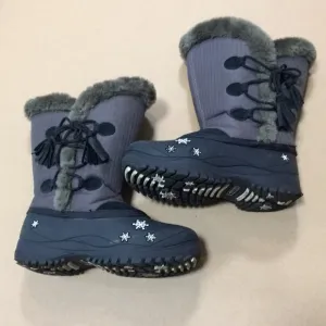 Baffin Cadee Youth Snowflake Design snow winter Boots side tarsels size 12