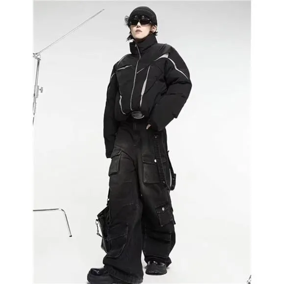 Baggy Cargo Pants Wide Leg Jeans Y2k Hip Hop High Waisted Pants