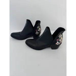 Bala Di Gala Black Leather Floral Flower Booties Boots Women’s Size 7 Mexico
