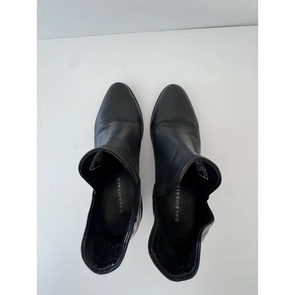 Bala Di Gala Black Leather Floral Flower Booties Boots Women’s Size 7 Mexico