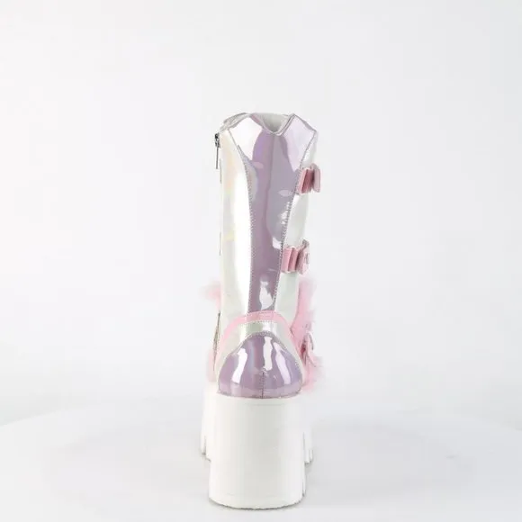 Barbie Core Platform Heart High Heel Lace Up Boots